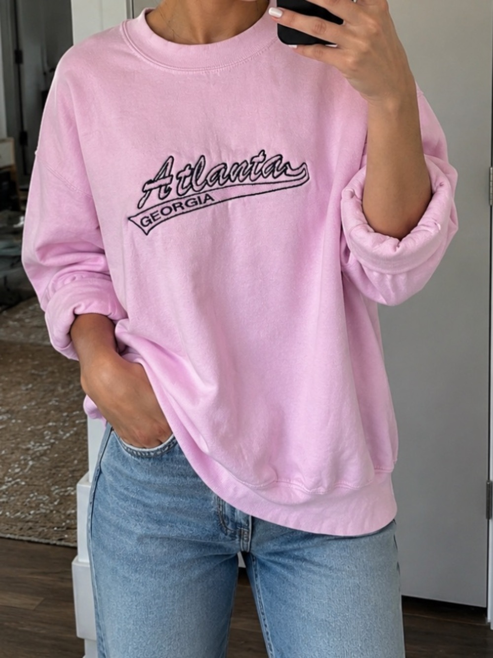 Gildan Pink Atlanta Georgia Sweatshirt Size M